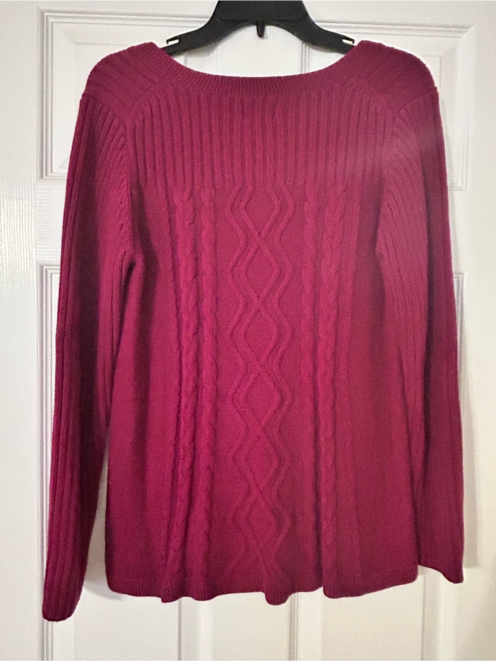 Y2K Women's Raspberry Cable-Knit Button Cardigan - Picture 4 of 4